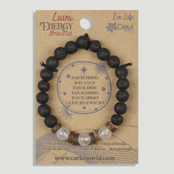 REPOSICIÓN. Lava Energy. Equilibrio. Pulsera Lava con Cuarzo Cristal
