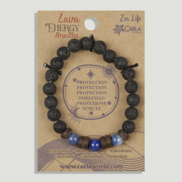 REPOSICIÓN. Lava Energy. Protección. Pulsera Lava con Calcedonia