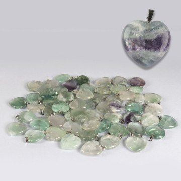 I “LOVE” CITY. Pendentif coeur. Fluorine. 22mm