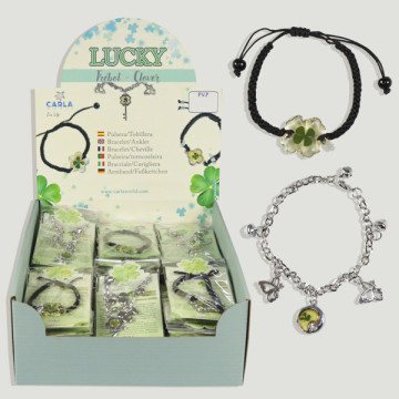 LUCKY. CLOVER cord/metal bracelets