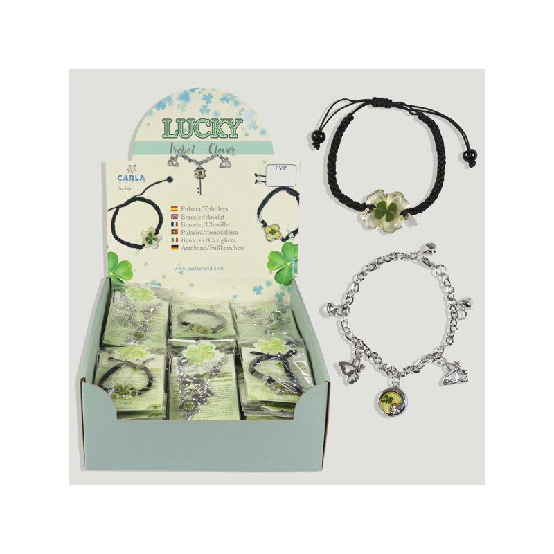 LUCKY. Pulseiras de cordão/metal CLOVER LUCKY. Pulseiras de cordão/metal CLOVER