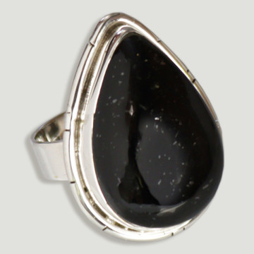 Anillo Plata Ajustable TURMALINA NEGRA (PRECIO POR GRAMO)