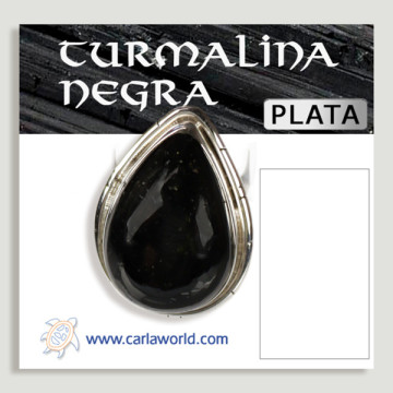 Anillo Plata Ajustable TURMALINA NEGRA (PRECIO POR GRAMO)