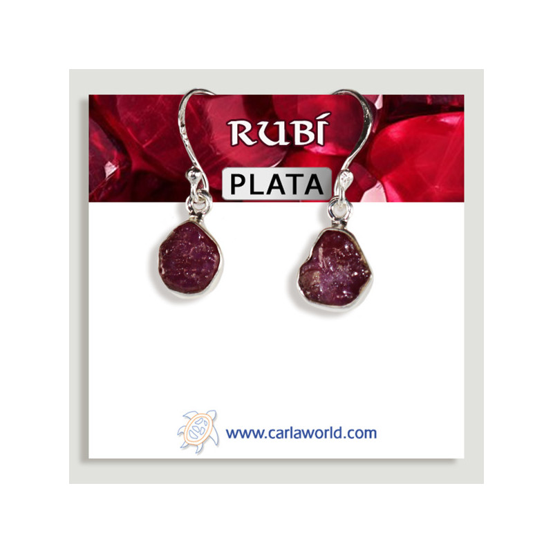 Pendientes PLATA. Drusa. Rubí Pendientes PLATA. Drusa. Rubí
