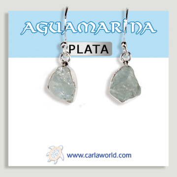 Boucles d'oreilles en ARGENT. Druzes. Bleu vert