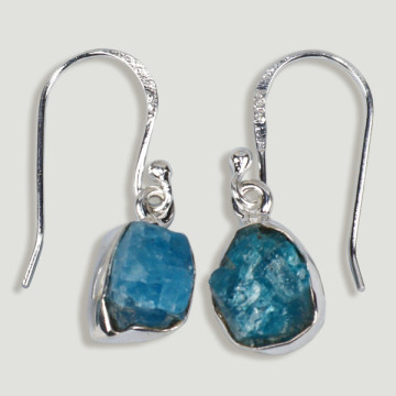SILVER Earrings. Druse. Apatite