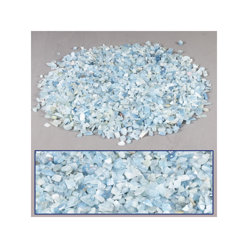 Chips d'aigue-marine roulés - PRIX/KG Chips d'aigue-marine roulés - PRIX/KG