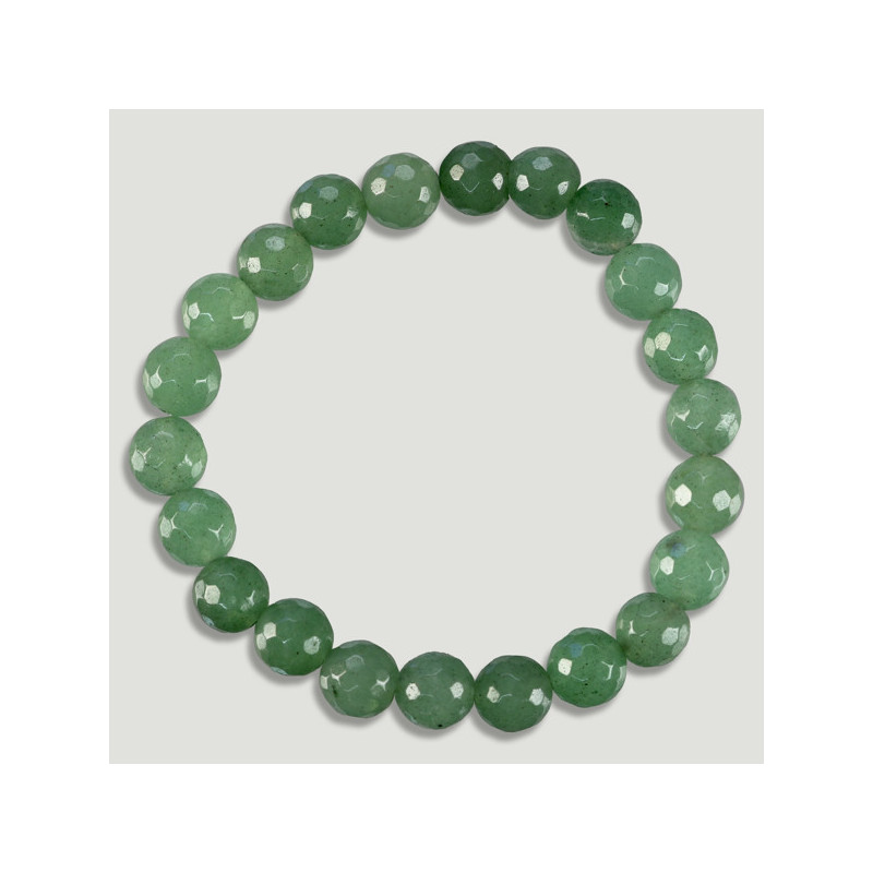 AVENTURINE VERTE. Bracelet en perles facettées minérales. 8 mm. AVENTURINE VERTE. Bracelet en perles facettées minérales. 8 mm.