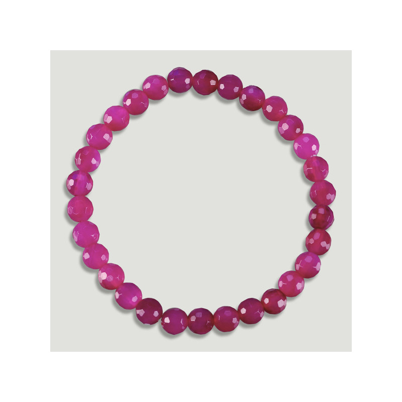 PINK AGATE. Faceted mineral bead bracelet. 6mm. PINK AGATE. Faceted mineral bead bracelet. 6mm.