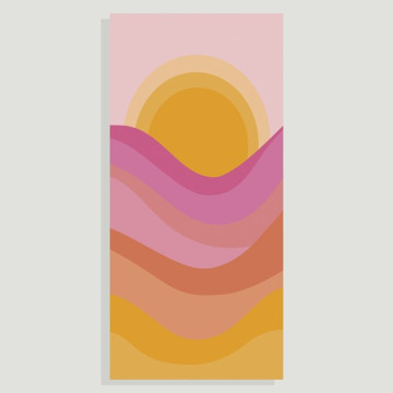 Gancho 02 Color: Surtido y Diseño: Paisaje con sol