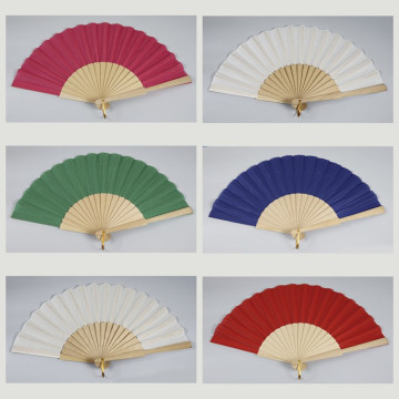 Hook 07 - Wooden fan with design: Solid color. Assorted colors