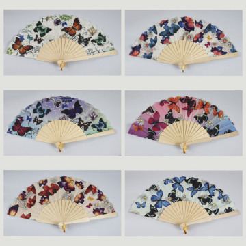Hook 14 - Wooden fan with design: Butterflies. Assorted colors