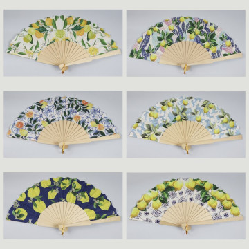 Gancho 20 - Abanico de madera con diseño de: Cítricos. Colores surtidos