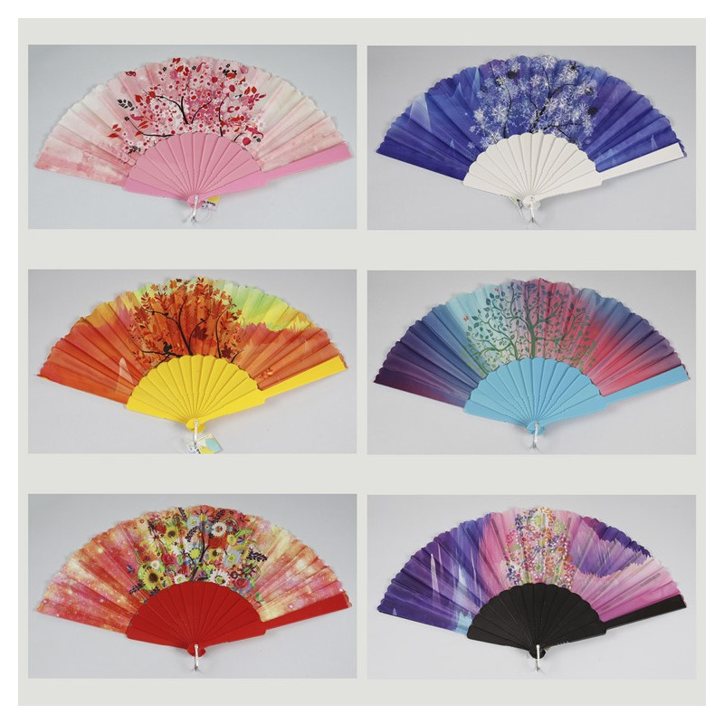 Hook 76 - Plastic fan with design: Abstract Tree. Assorted colors Hook 76 - Plastic fan with design: Abstract Tree. Assorted colors