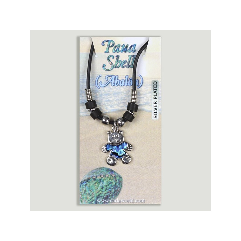Hook 10 – Abalone Pendant with Cord. Model: Teddy Bear Hook 10 – Abalone Pendant with Cord. Model: Teddy Bear