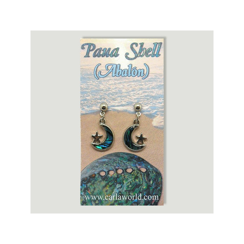 Hook 43 – Abalone Earrings. Model: Moon and Star Hook 43 – Abalone Earrings. Model: Moon and Star