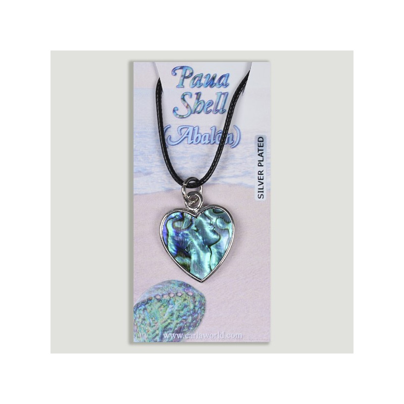 Hook 60 – Abalone Pendant with Cord. Model: Heart Hook 60 – Abalone Pendant with Cord. Model: Heart