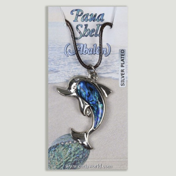 Hook 52 – Abalone Pendant with Cord. Model: Dolphin