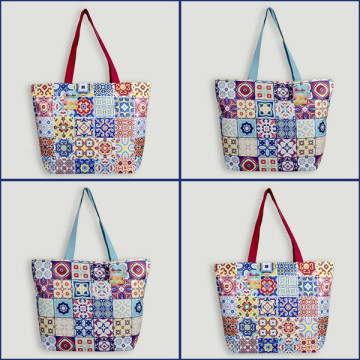 Bolso de playa. Asa lisa. Modelo Mosaico