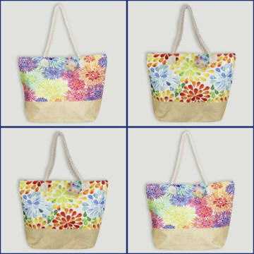 Beach bag. Rope handle. Watercolor model