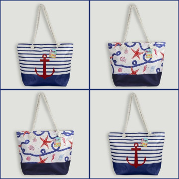 Bolso de playa. Asa cuerda. Modelo Ancla/Estrella Mar
