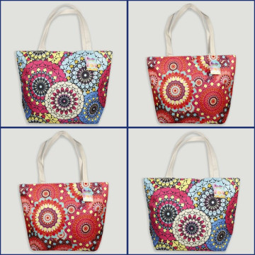 Bolsa de playa, asa lisa. Modelo Mandala