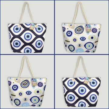 Beach bag, rope handle. Turkish Eye model