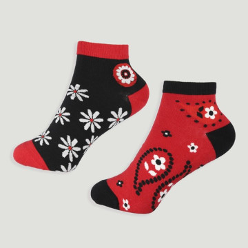 Crochet 31 – Paire de chaussettes. Modèle : Fleurs