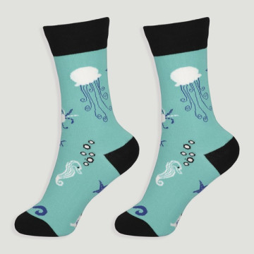 Crochet 40 – Paire de chaussettes. Modèle : Fond marin