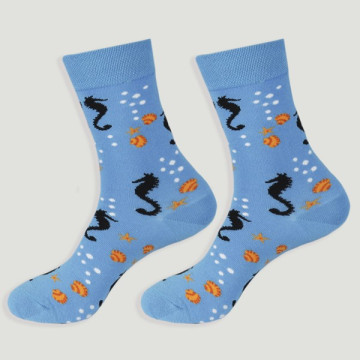 Gancho 42 – Par calcetines. Modelo: Caballito mar / Conchas 