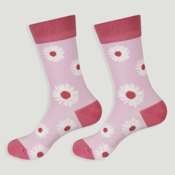 Crochet 50 – Paire de chaussettes. Modèle : Fleurs