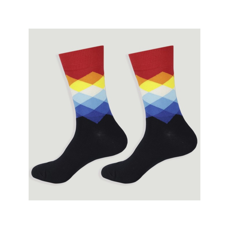 Gancho 60 – Par calcetines. Modelo: Rombos colores Gancho 60 – Par calcetines. Modelo: Rombos colores