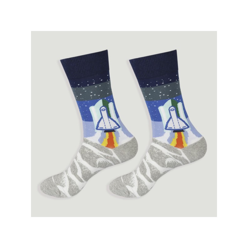 Gancho 76 – Par calcetines. Modelo: Cohete espacial Gancho 76 – Par calcetines. Modelo: Cohete espacial