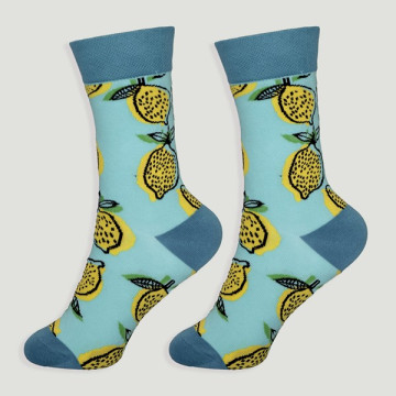 Crochet 78 – Paire de chaussettes. Modèle : Citrons