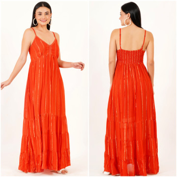 Rayon long dress. One size / 4 colors