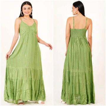 Rayon long dress. One size / 4 colors