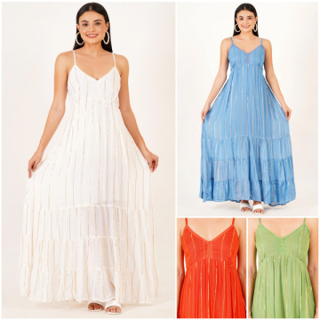 Rayon long dress. One size / 4 colors