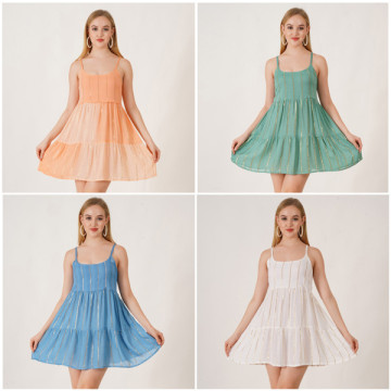 Rayon short dress. One size / 4 colors