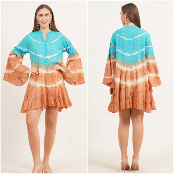 Short TyeDye Cotton dress. One size / 2 colors
