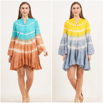Short TyeDye Cotton dress. One size / 2 colors