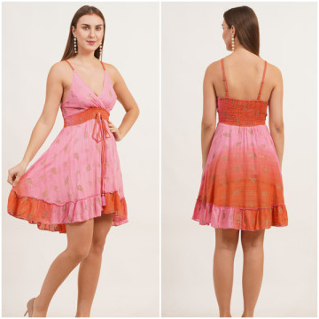 Vestido corto Rayón. Talla Única / 2 colores