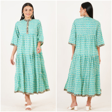 Long cotton dress. One size / 4 prints