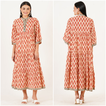 Long cotton dress. One size / 4 prints