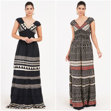Long cotton dress. One size / 4 prints
