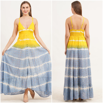 Robe longue en coton TyeDye. Taille unique / 2 couleurs