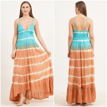 Robe longue en coton TyeDye. Taille unique / 2 couleurs