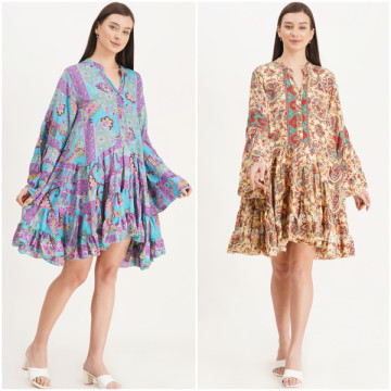 Short polyester dress. One size / 4 colors