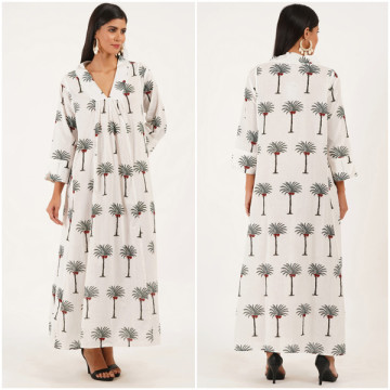 Vestido largo Algodón. Talla Única / 2 estampados
