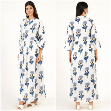 Vestido largo Algodón. Talla Única / 2 estampados