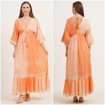 Robe longue en rayonne. Taille unique / 2 couleurs